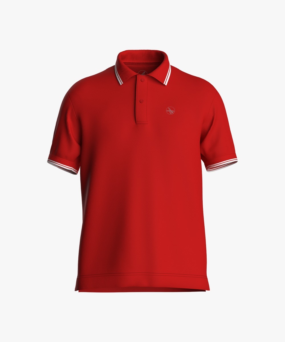 POLO STRIPE MC M'S ROSSO