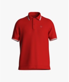 POLO STRIPE MC M'S ROSSO